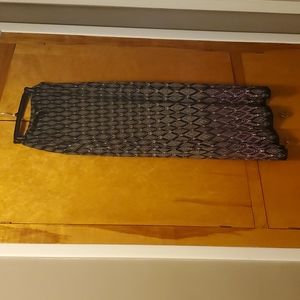 Long Black and White skirt. XL  bottom of skirt has eggplant tone.